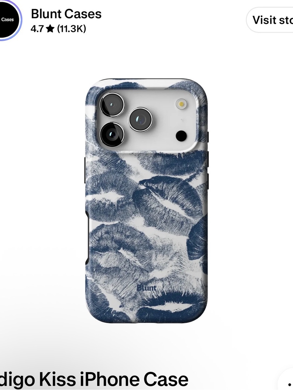 Blunt Indigo Kiss iPhone Case - Blue